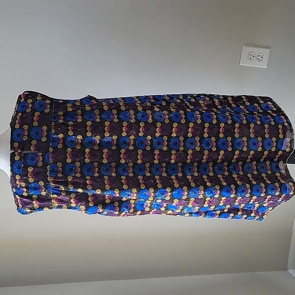 Anna Sui 20th Anniversery Collection Multicolor Sleeveless Mini Dress Sz XL - Picture 6 of 11